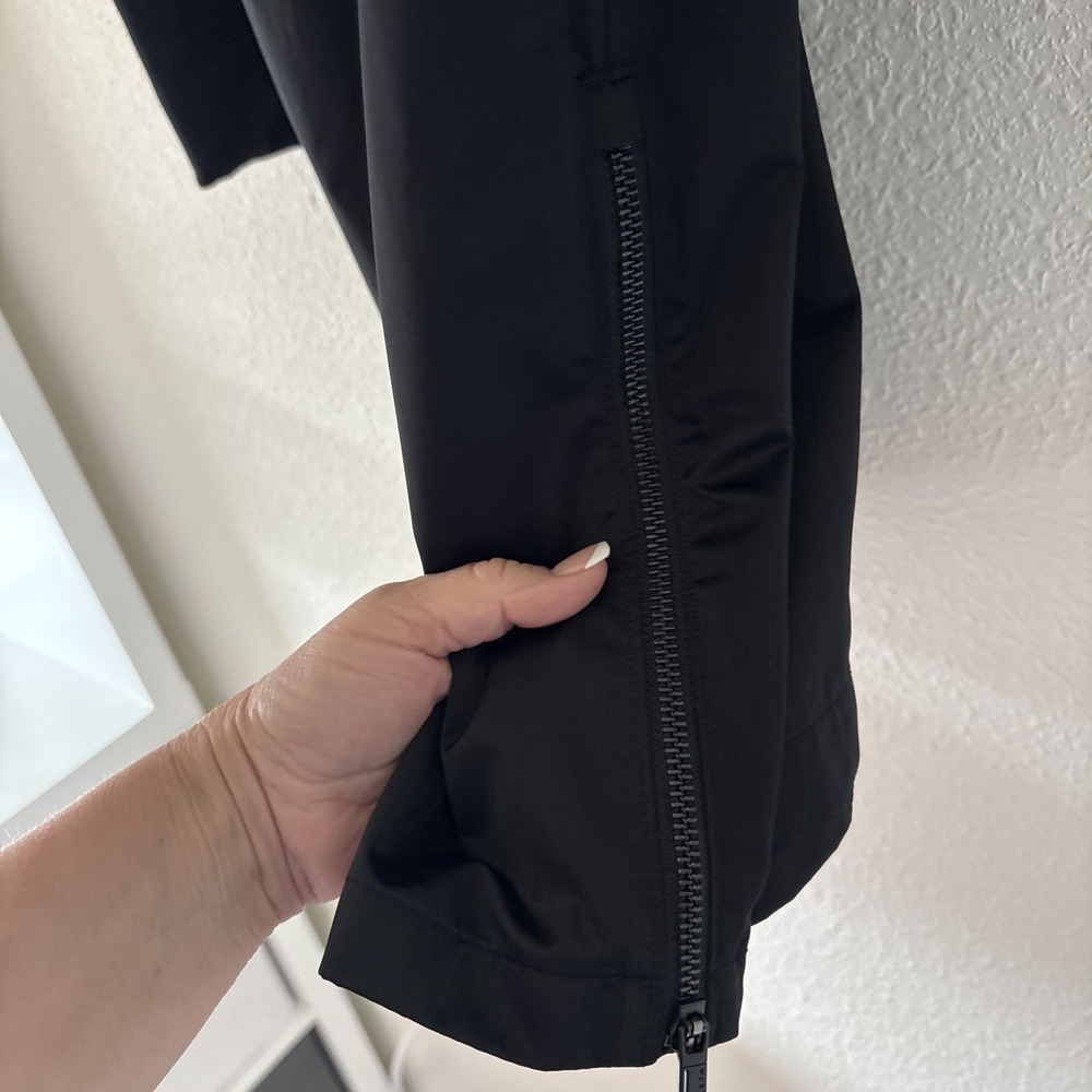 Athleta Radiant Hybrid Dress Black SIZE M Casual Athletic Hood Half Zip - Picture 4 of 11